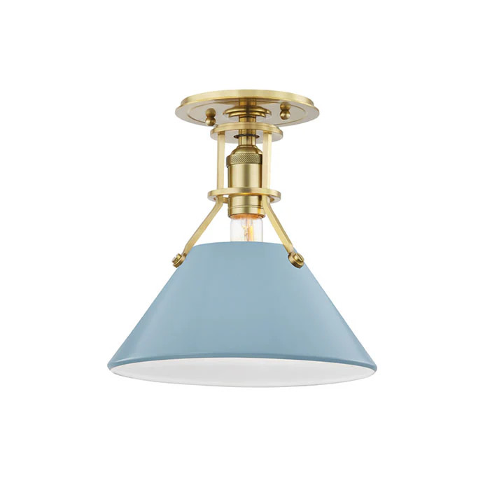 Stafford Semi Flush Mount in Aged Brass | Caitlin Wilson Design