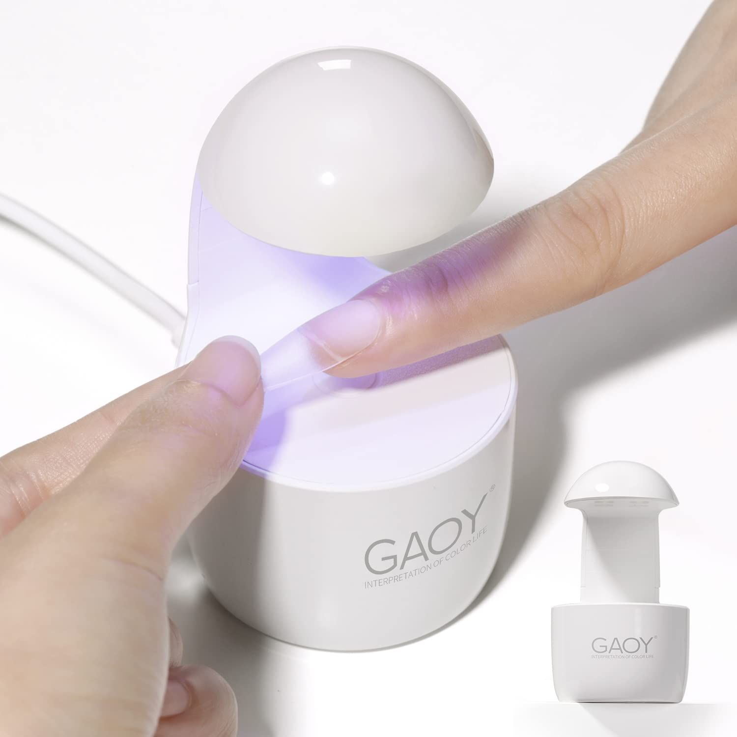 GAOY Mini UV Light for Gel Nails, Small Nail Cure Light, Eggshell LED Nail Lamp, USB Nail Dryer f... | Amazon (US)