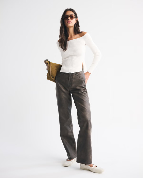 Women's Off-The-Shoulder Sweater | Women's Tops | Abercrombie.com | Abercrombie & Fitch (US)