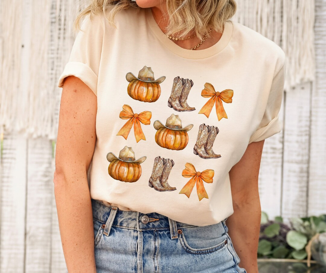 Howdy Pumpkin Shirt, Western Fall Shirt, Fall Coquette Bow Tshirt, Fall Vibes, Fall Sweatshirt, T... | Etsy (US)