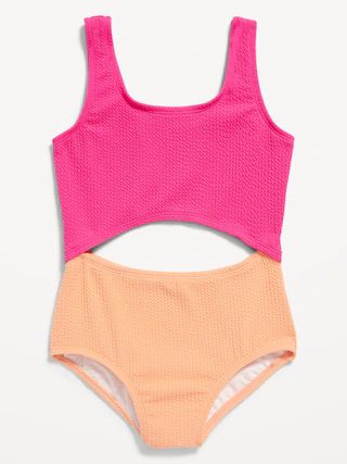 Color-Block Cutout One-Piece Swimsuit for Girls | Old Navy (US)