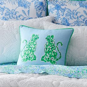Lilly Pulitzer Cats Motif Reversible Pillow Cover | Pottery Barn Teen