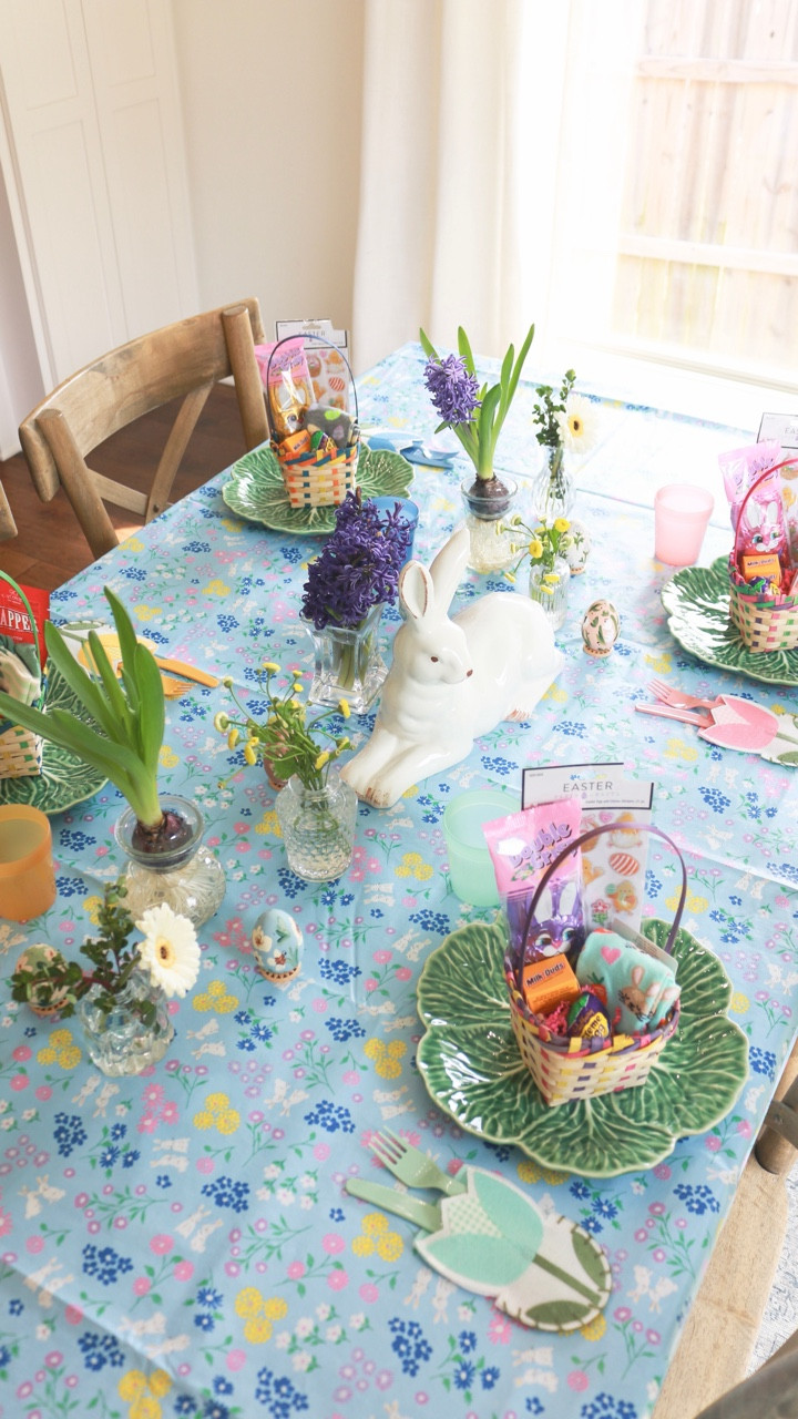 The little kid’s table for Easter: festive yet wipeable tablecloth (for any messes), colorful cups & utensils that match the utensil pouch (holder), & of course some goodies in their Easter baskets. 
.
.
.
.
.
.
.
.
.
.
.
.
.
Easter kids table, Easter baskets, auntie life, Hobby lobby Easter finds, Cabbage plates

#LTKSeasonal #LTKKids #LTKFestival