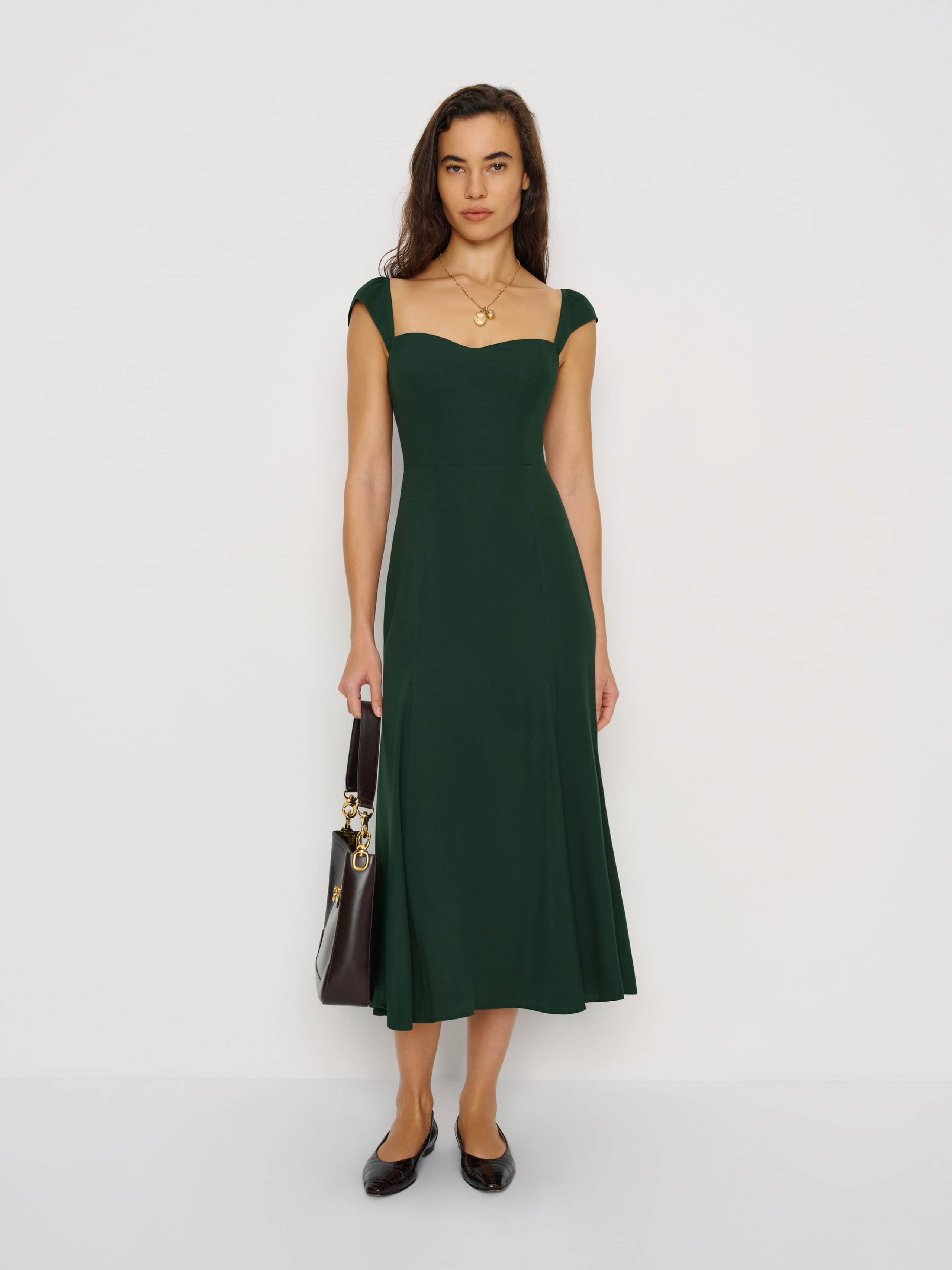 Reformation Bryson Dress Green 4 | Reformation (Global)