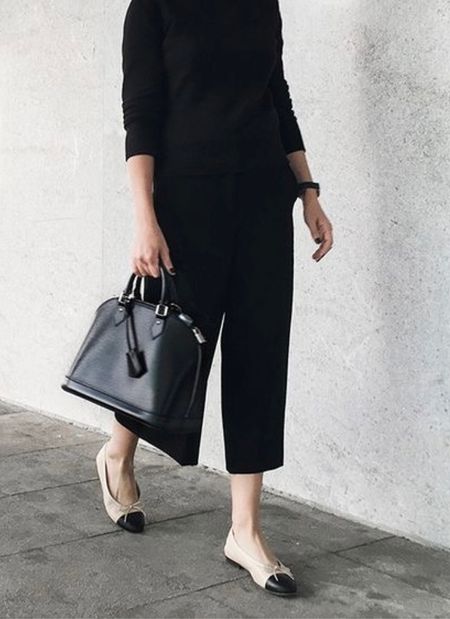 Classic Workwear, business outfits, professional outfits, capsule workwear, ballet flats, striped sweater, gold accessories, black belt

#LTKunder100 #LTKstyletip #LTKworkwear