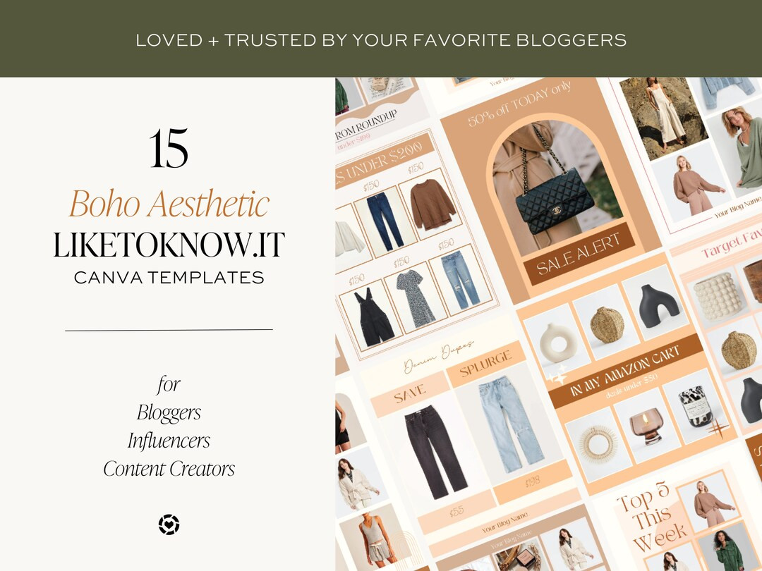 15 Liketoknowit Canva Templates Editable Boho Collages for - Etsy | Etsy (US)