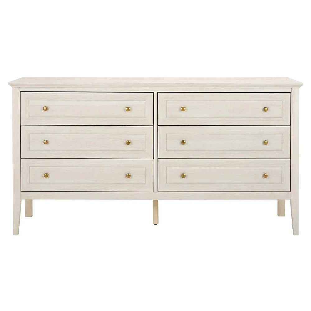 Fionelle Modern Classic White Wood Double Dresser | Kathy Kuo Home