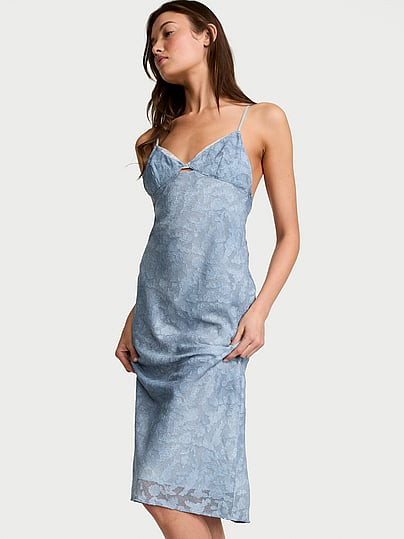 Very Sexy Denim Jacquard Shine Midi Slip Dress, Print, S - Women's Slips - Victoria's Secret | Victoria's Secret (US / CA )