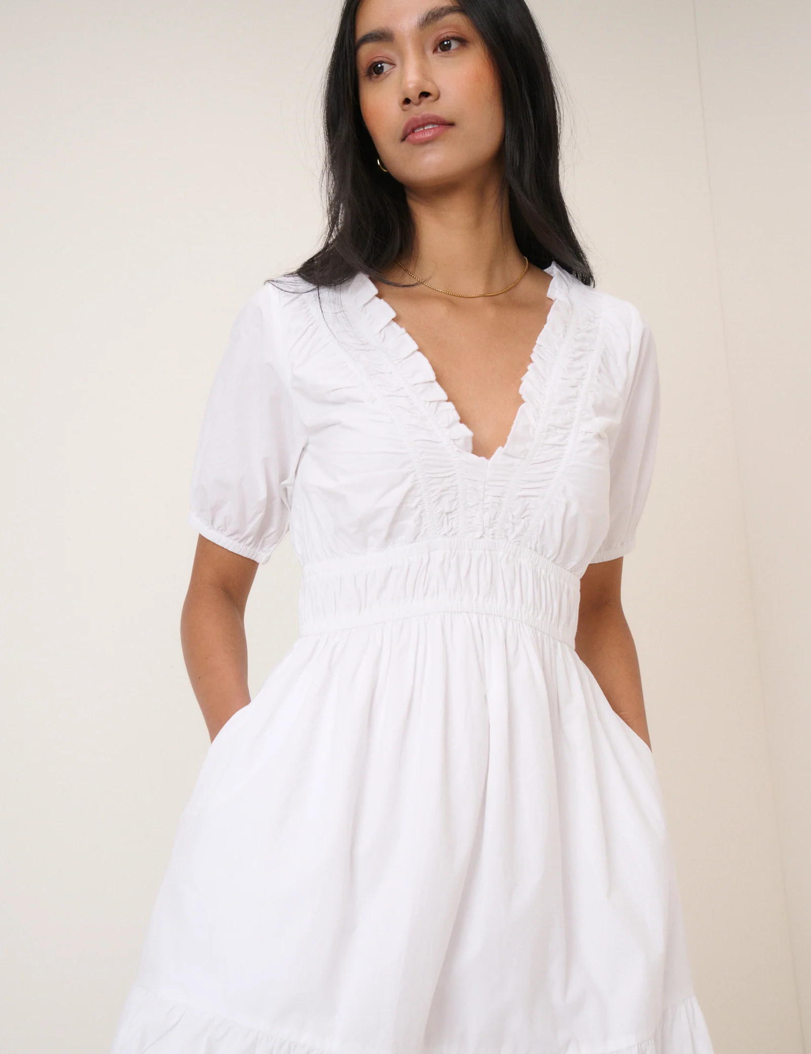 White Tiered Madison Midi Dress | Nobody's Child