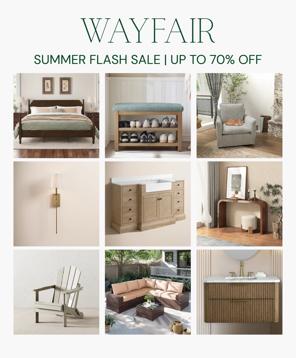 [7/7/26] Wayfair summer flash sale | up to 70% off!! Deals on outdoor furniture, vanities, beds, lighting + more!

Linking items I own and love on sale as well!

#LTKSeasonal #LTKSaleAlert #LTKHome
