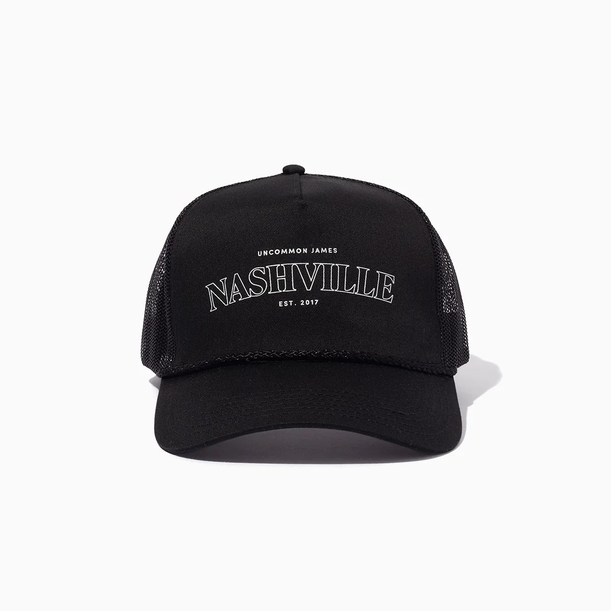 Nashville Trucker Hat in Black and Beige | Uncommon James | Uncommon James