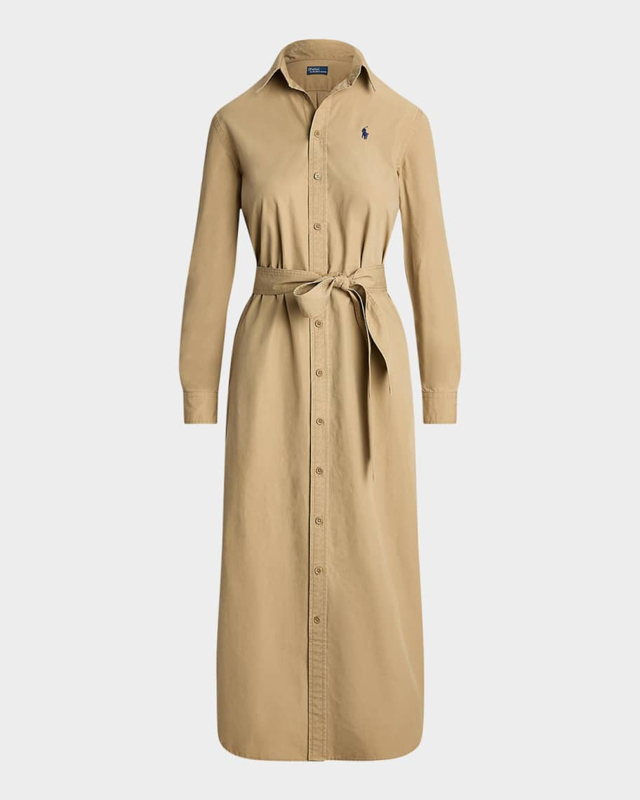 Belted Cotton Midi Shirtdress | Neiman Marcus
