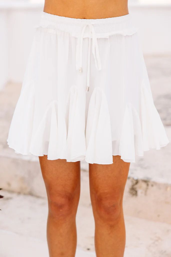 Look Your Way White Ruffled Skort | The Mint Julep Boutique