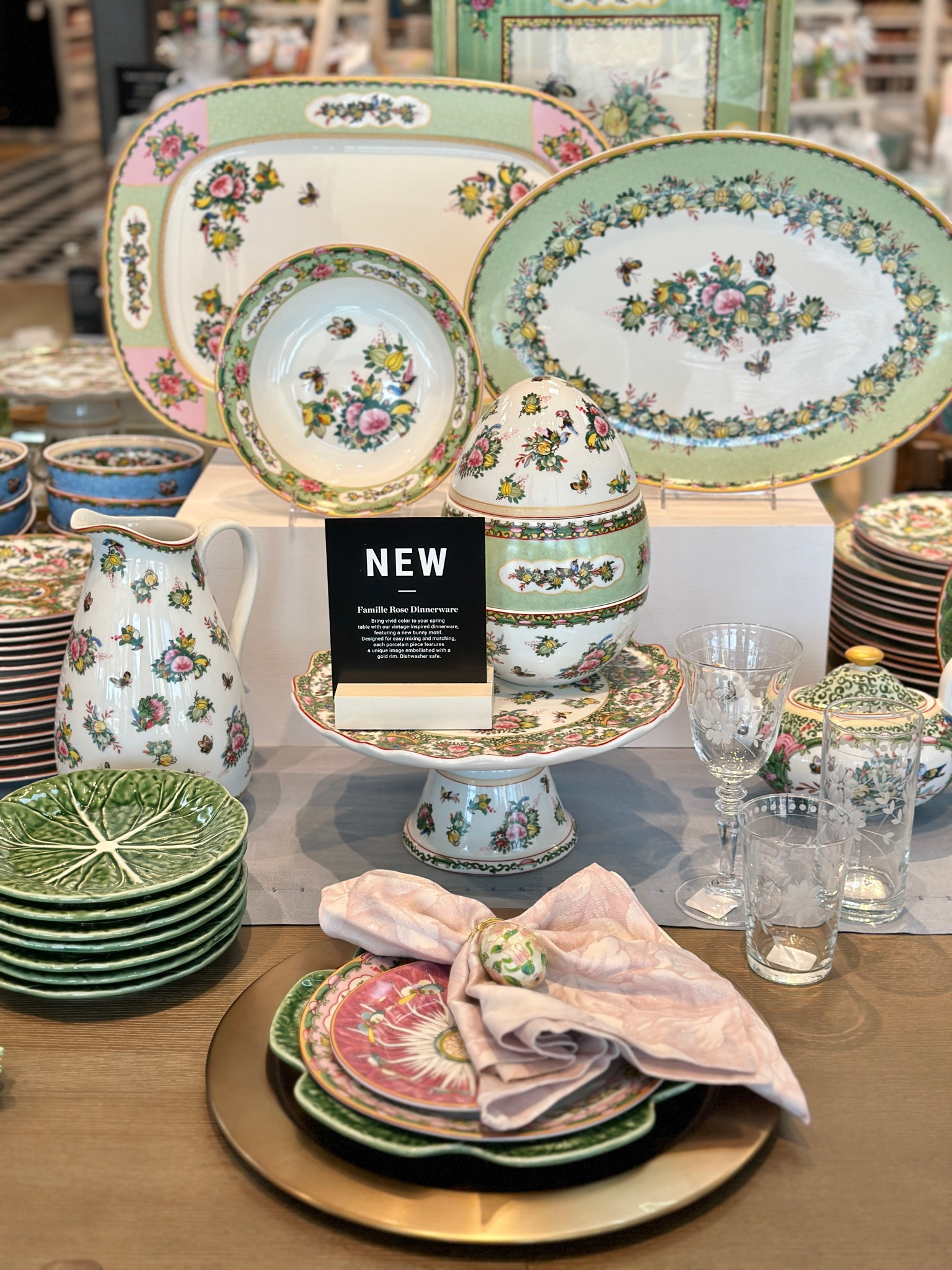 New spring decor, Easter decor, vintage inspired decor, grandmillennial decor home decor Easter tablescape table setting green and pink decor finds 

#LTKsalealert #LTKhome #LTKunder50