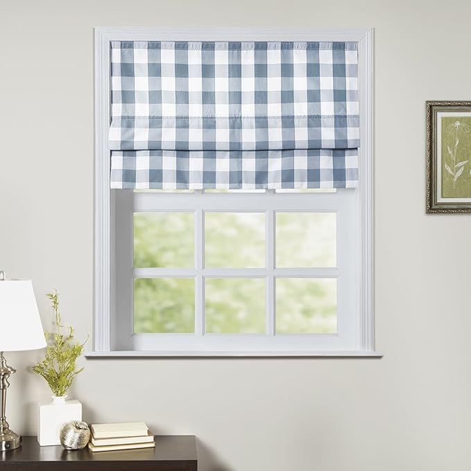 TWOPAGES Cordless Buffalo Plaid Roman Shades Gingham Checkered Roman Blinds for Windows, Custom M... | Amazon (US)