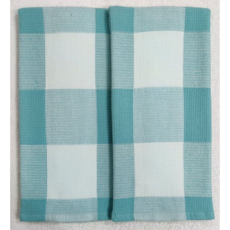 Better Homes & Gardens Teal Check Waffle Kitchen Towels, Set of 2 - Walmart.com | Walmart (US)