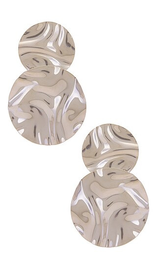 Fluid Double Disc Earring in Silver | Revolve Clothing (Global)