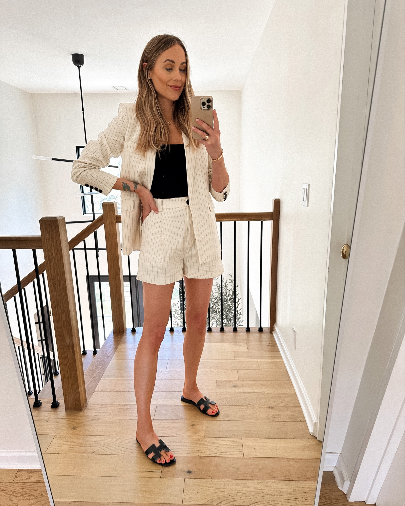 Fashion Jackson wearing linen stripe blazer and shirts set #fashionjackson #blazer #shopbop #shopbopsale 

#LTKunder100 #LTKsalealert #LTKstyletip