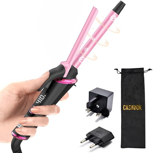 Mini Curling Iron for Travel,110~240V Dual Voltage with European Plug Adapter,Small Curling Iron for Short Hair,1/2 inch Ceramic Curling Irons for Women,Small Barrel for Bouncy Curls,5 Digital Temp | Amazon (US)