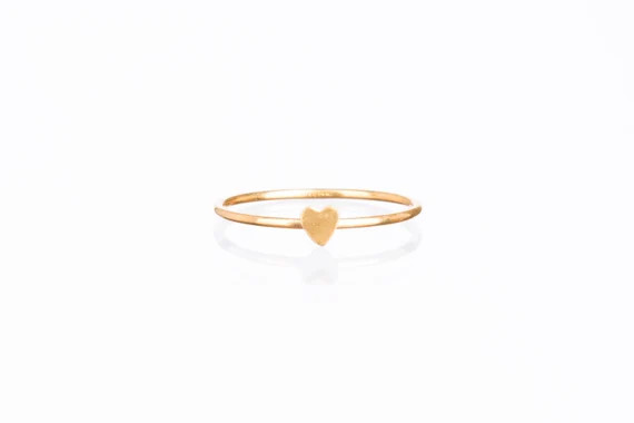 Heart Ring, Gold Ring, 14k Gold Filled Ring, Stacking Ring, Dainty Ring, Thin Wedding Band, 1mm R... | Etsy (US)