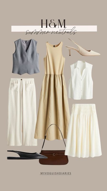 H&M Summer Neutrals 
h&m new arrivals, summer outfit, summer dress, summer neutrals, minimalist style, sling back heels 

#LTKStyleTip #LTKSeasonal #LTKFindsUnder50