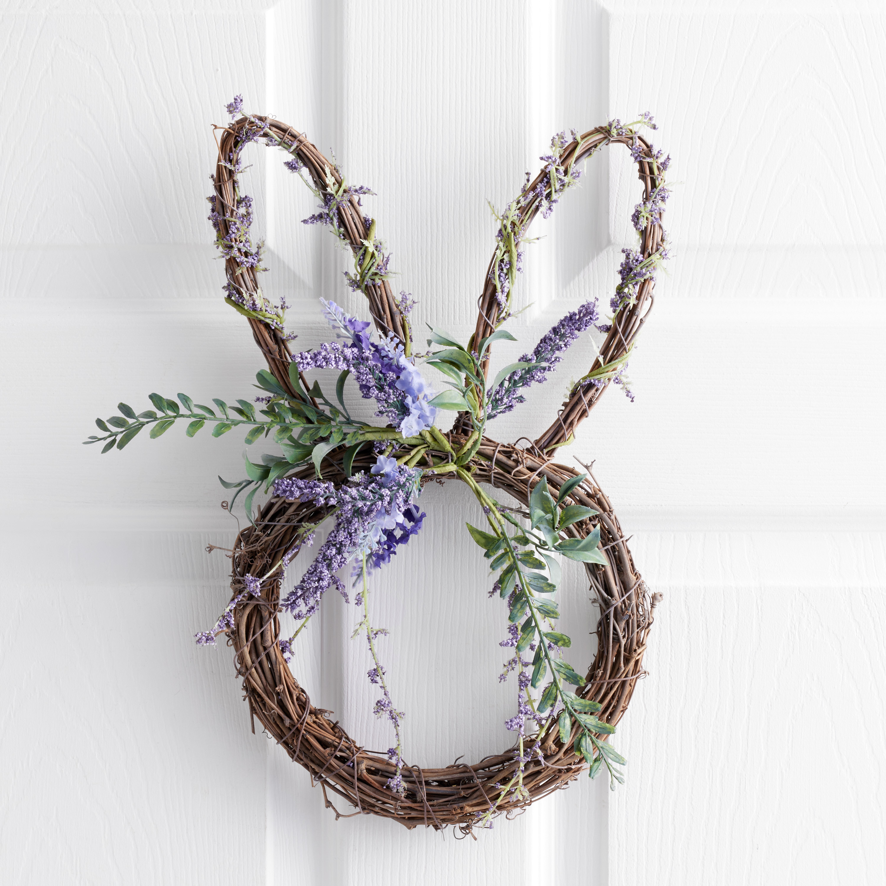 Faux Lavender and Natural Twig Bunny Wreath | World Market