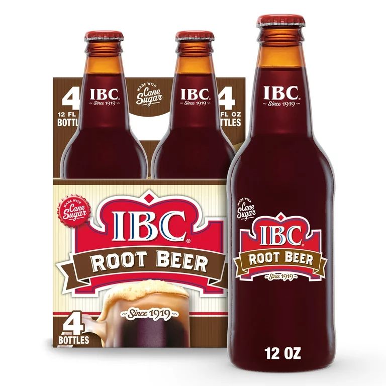 IBC Root Beer Made with Sugar Soda, 12 fl oz, 4 Pack Glass Bottles | Walmart (US)