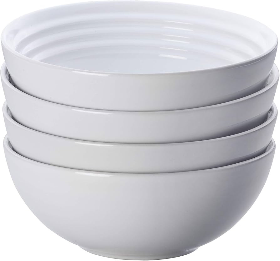 Le Creuset Stoneware Set of 4 Soup Bowls, 22 oz. (6.25") each, White | Amazon (US)
