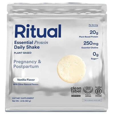 Ritual, Essential Protein Daily Shake, Pregnancy & Postpartum, Vanilla, 1 lb (461 g) | iHerb