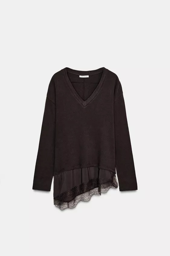 LACE COMBINED T-SHIRT | Zara UK