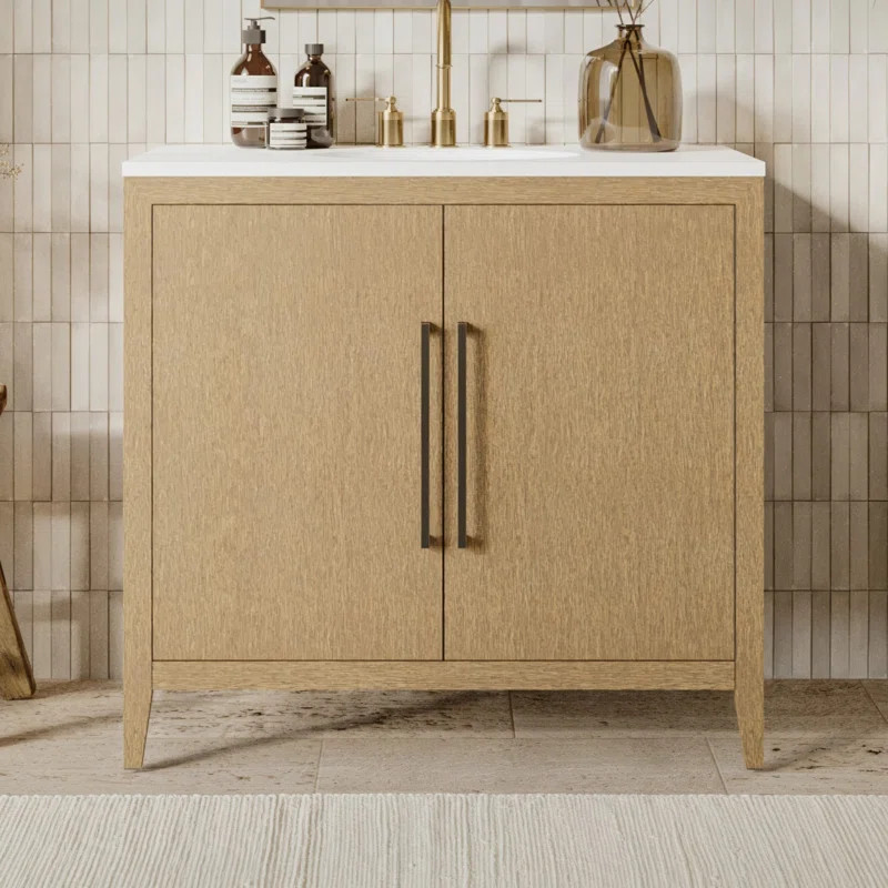 Alsup 36'' Single Bathroom Vanity with Quartz Top | Wayfair North America