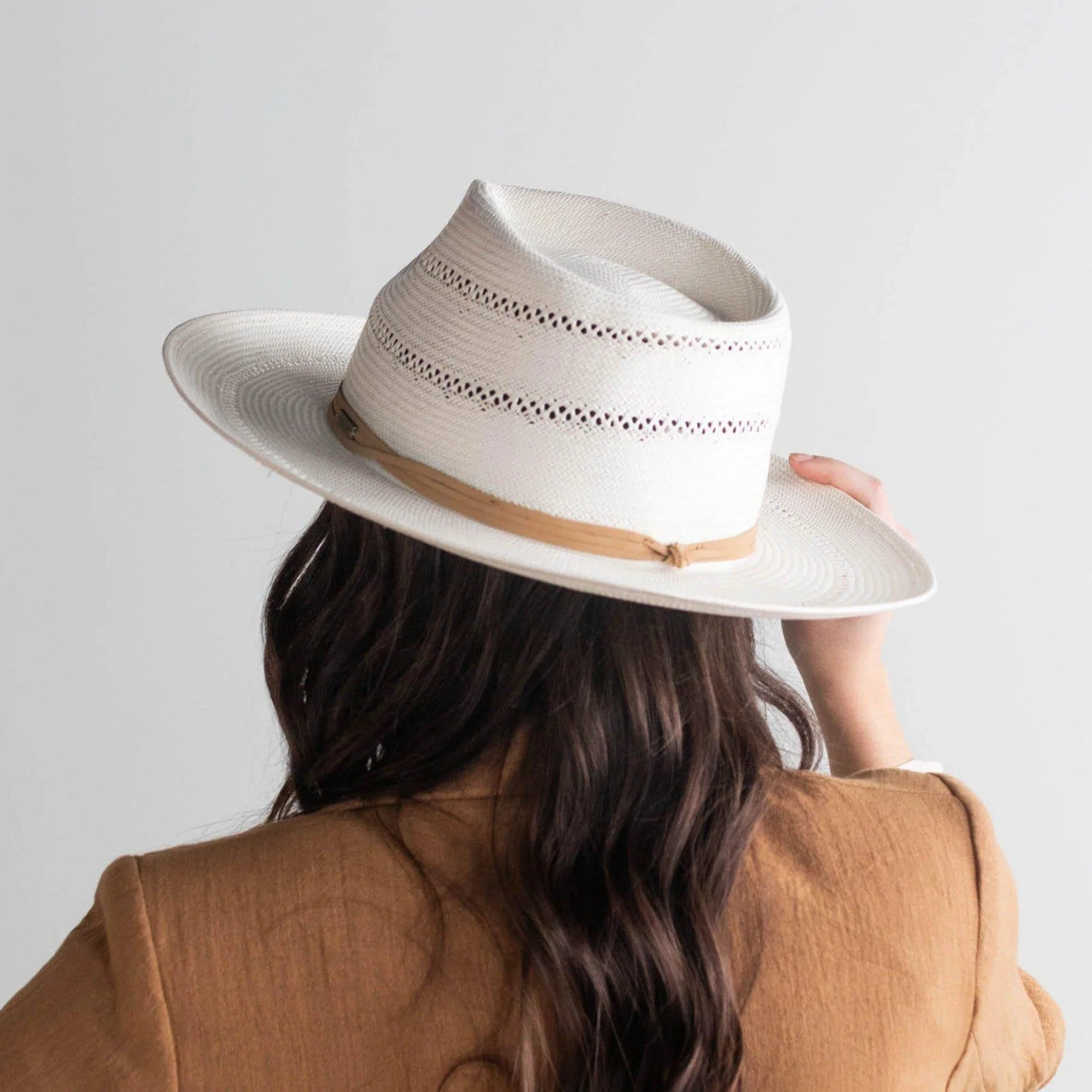 Arlo Tan Band - Straw Teardrop Fedora | Gigi Pip