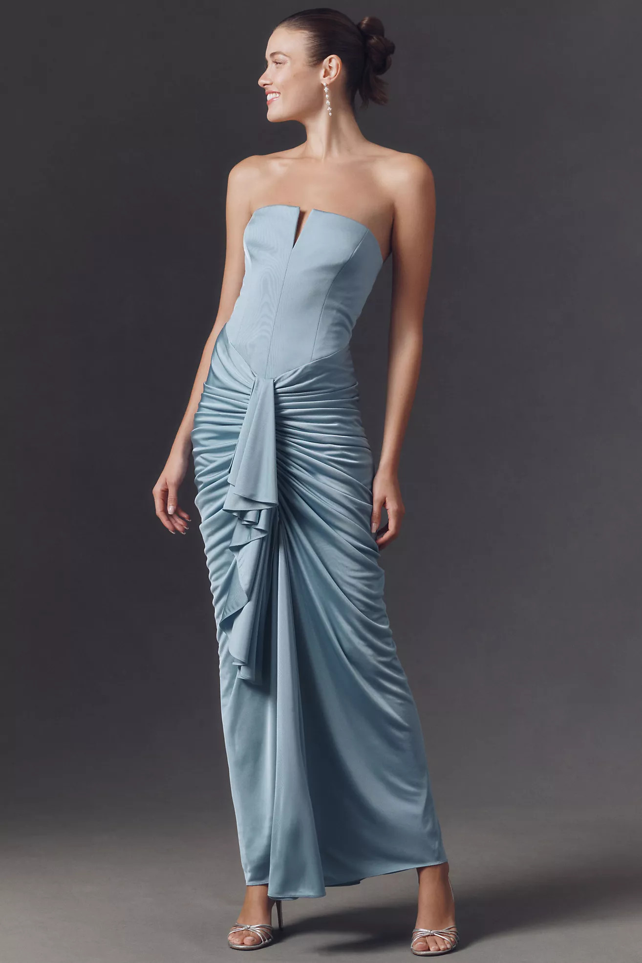 ET OCHS Selena Strapless Ruched Stretch Jersey Maxi Dress | Anthropologie (US)