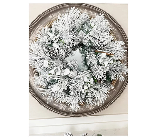Simply Stunning Flocked Wreath by Janine Graff - QVC.com | QVC