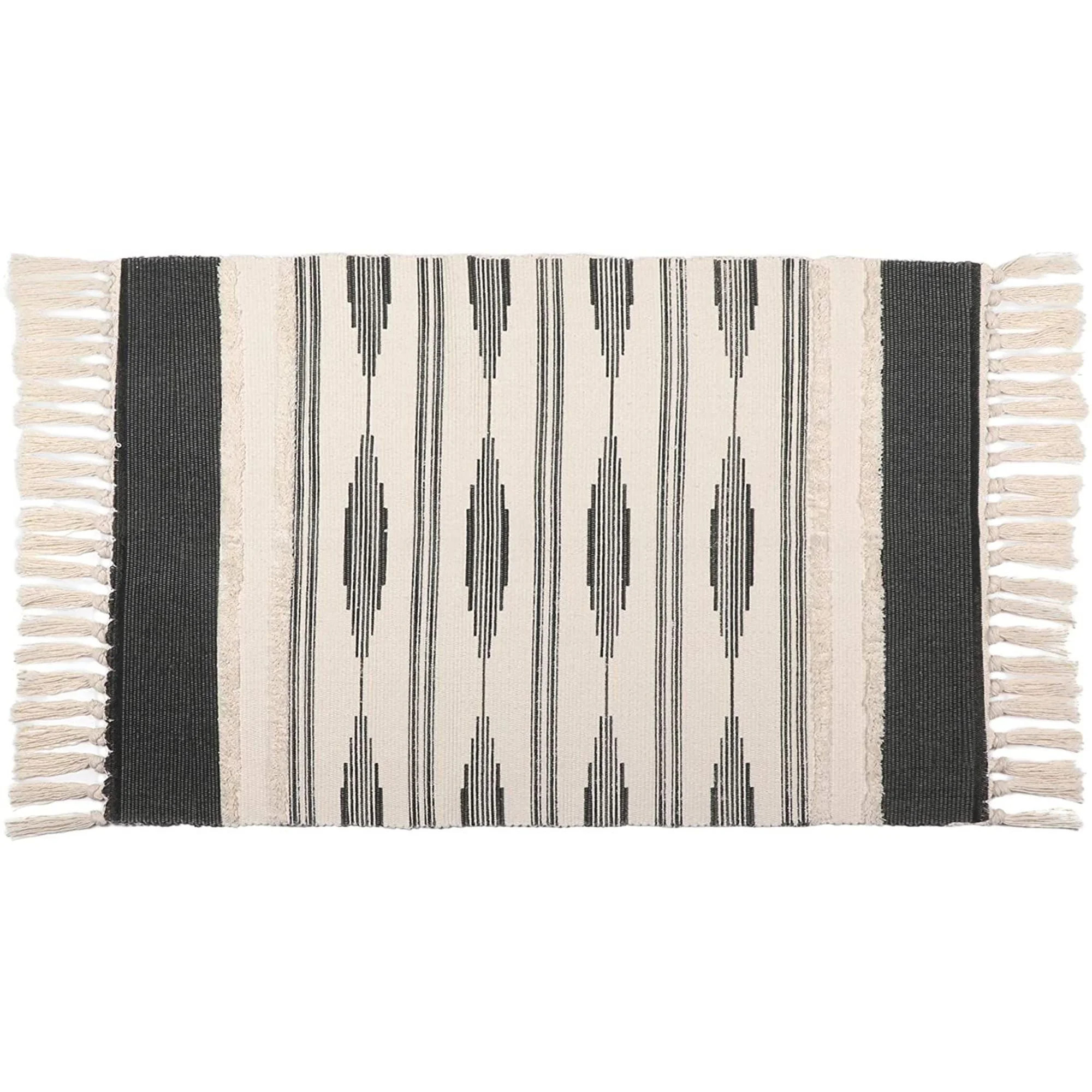 Cotton Boho Rug Bohemian Mat with Tassels for Bathroom Bedroom Kitchen Gray 23.6"x35" | Walmart (US)