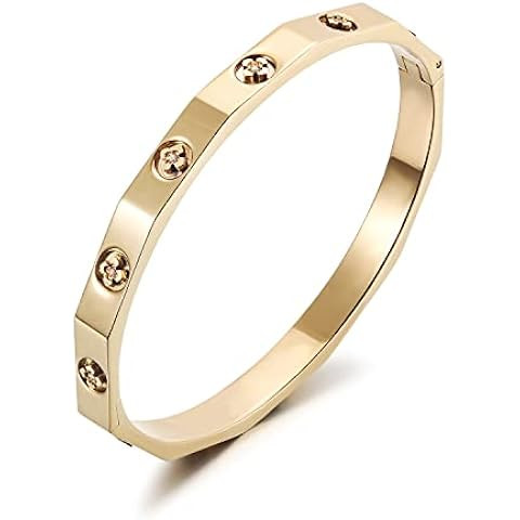 Tory Burch Women's Logo Stud Hinge Bracelet | Amazon (US)