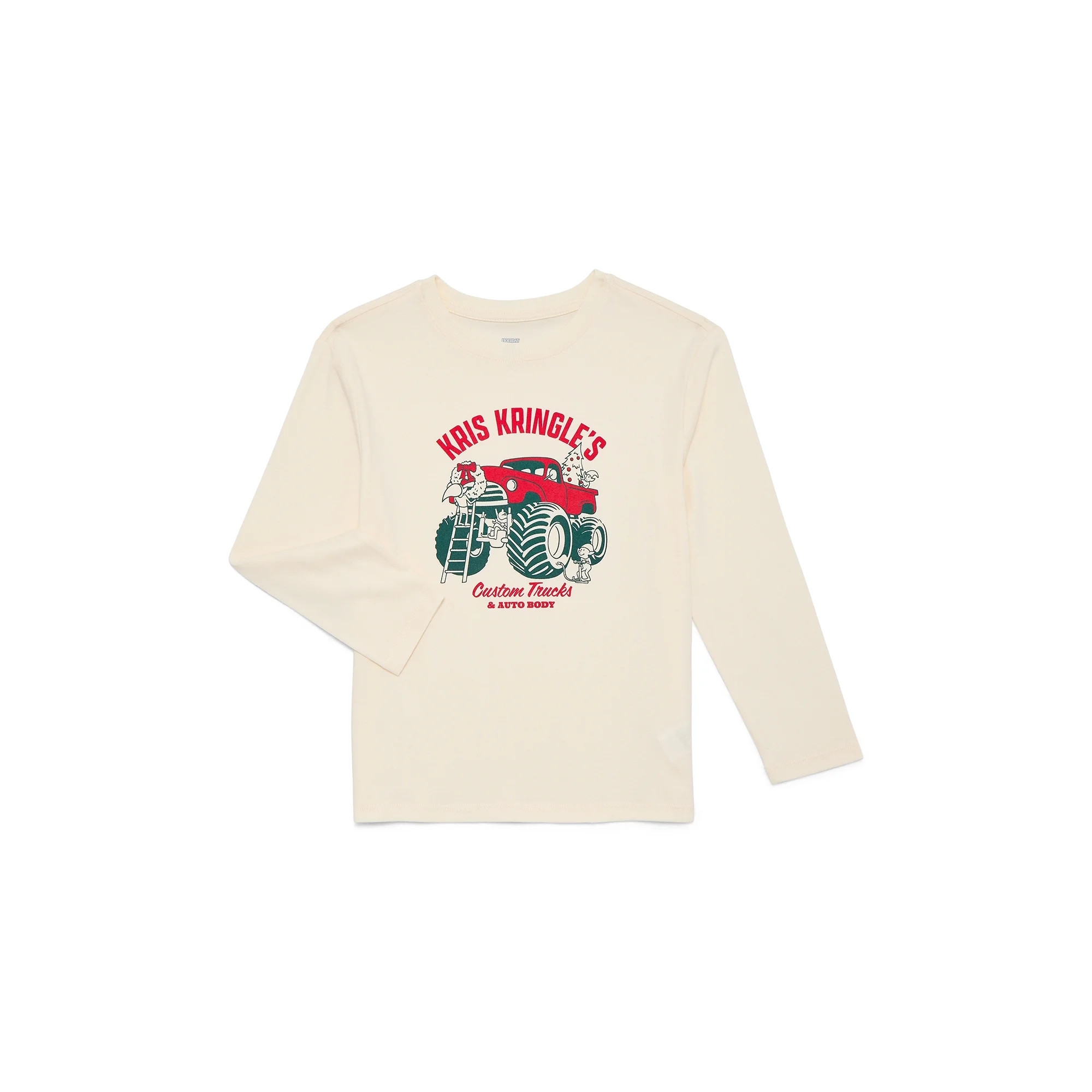 Holiday Time Boys Christmas Long Sleeve Graphic T-Shirt, Sizes 4-18 | Walmart (US)