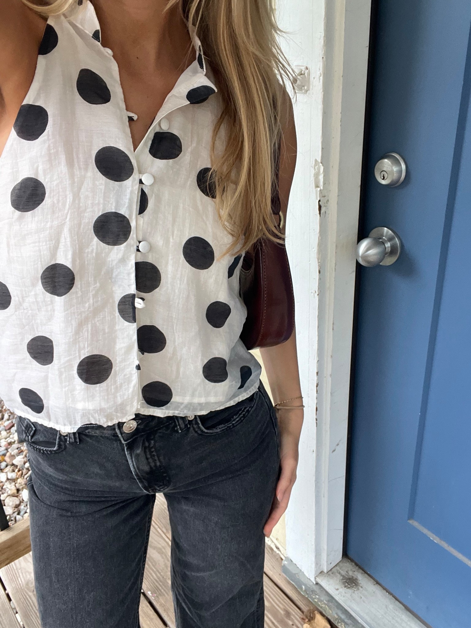 Polka Dot Top from Zara- not sold anymore but can be found on depop!