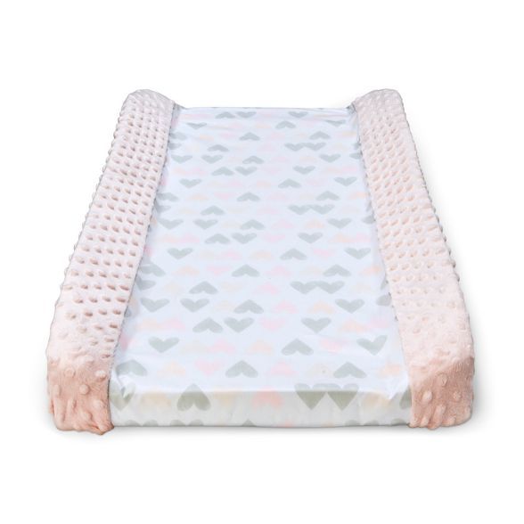 Wipeable Changing Pad Cover with Plush Sides Hearts - Cloud Island™ Pink | Target