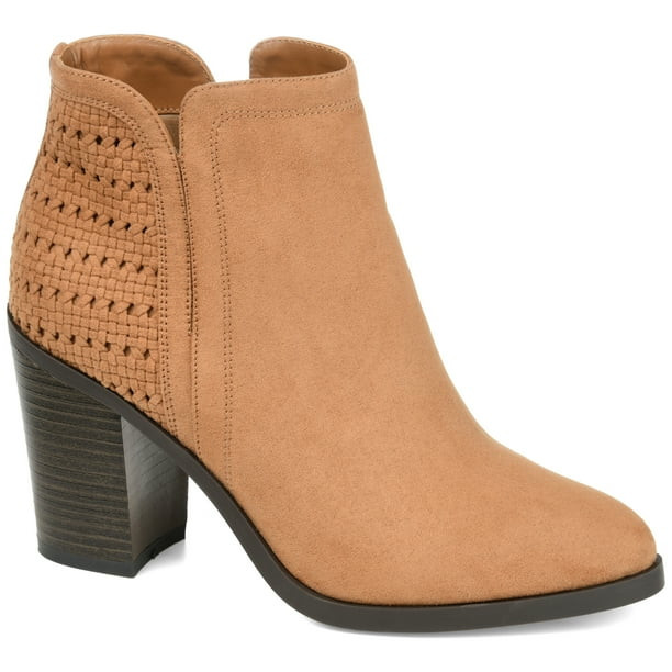 Brinley Co. Womens Woven Stacked Heel Bootie - Walmart.com | Walmart (US)