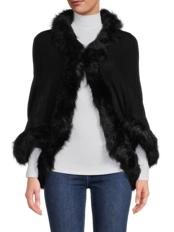 Faux Fur Trim Cape | Saks Fifth Avenue OFF 5TH