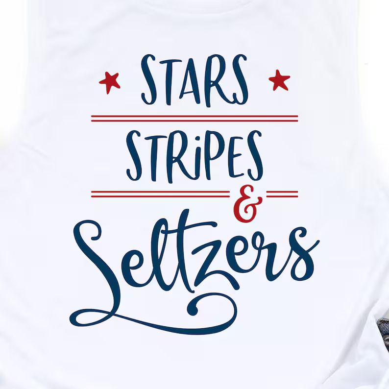 Stars Stripes and Seltzers, Women's Muscle Tank, 4th of July Tank, Drinkin' Claws, Ain't No Laws,... | Etsy (US)