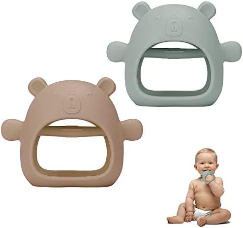 Bear Never Drop Silicone Teething Toys for Babies 3M+ 6-12 Months Baby Teething Toys for Sucking ... | Amazon (US)