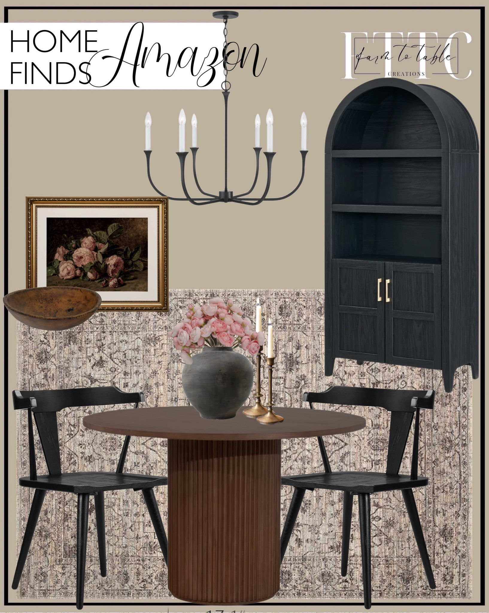Amazon Home Finds. Follow @farmtotablecreations on Instagram for more inspiration.

‼️Cabinet is a LIMITED TIME DEAL 

SIGNWIN Framed Canvas Print Wall Art Grunge Dark Line Art Minimal Pattern Abstract Shapes Illustrations Modern Art Decorative Boho Relax/Zen Nordic for Living Room, Bedroom, Office - 24"x24" Black. Loloi II Sorrento Collection SOR-01 Mist/Charcoal. Mopio Lauren Arched Cabinet, 5-Tier Arched Bookcase with Doors and Shelves, Arched Bookshelf with Storage, Kitchen Pantry Cabinet, Tall Wooden Storage Cabinet for Living Room, Kitchen, Entryway, Study. SIMTONAL Round Wood Dining Table Modern Pedestal Kitchen Table Walnut. Poly and Bark Enzo Chair, Black. Capital Lighting 452361BI Decklan Transitional Minimalistic Industrial Candle Chandelier, 6-Light 360 Total Watts, 24" H x 32" W, Black Iron. ARPEOTCY Still life Gold Framed Wall Art, Retro Pink Roses Canvas Prints Artwork with Antique Frame, Victorian Wall Paintings Decor for Living Room Gallery, 13x16 inch. Set of 2 Brass Taper Candle Holders, Centerpiece Table Decorative Vintage, Modern, Metal Candlestick Holders for Reception Candlelight Dinner Ornaments. Artissance Earthy Gray Small Pottery Apple-Shaped Pot, 10 Inch Tall. Colonial Tin Works Primitive Large Farmhouse Bowl with Hole, Brown. ing's Moment Ranunculus Artificial Flower, Faux Silk Mini Ranunculus Flowers for DIY Bouquet, Bulk Fake Wedding Filler Flowers for Centerpieces Arrangements Bridal Shower Decorations, Dusty Rose. Amazon Decor. Amazon Home Finds. Amazon Decor. Affordable Home Decor. Dining Room Finds  



#LTKHome #LTKFindsUnder50 #LTKSaleAlert