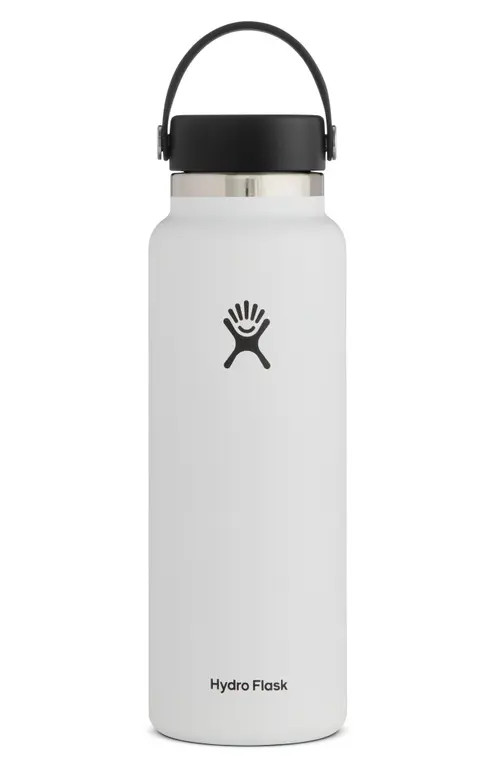 Hydro Flask 40-Ounce Wide Mouth Cap Bottle in White 2.0 at Nordstrom | Nordstrom