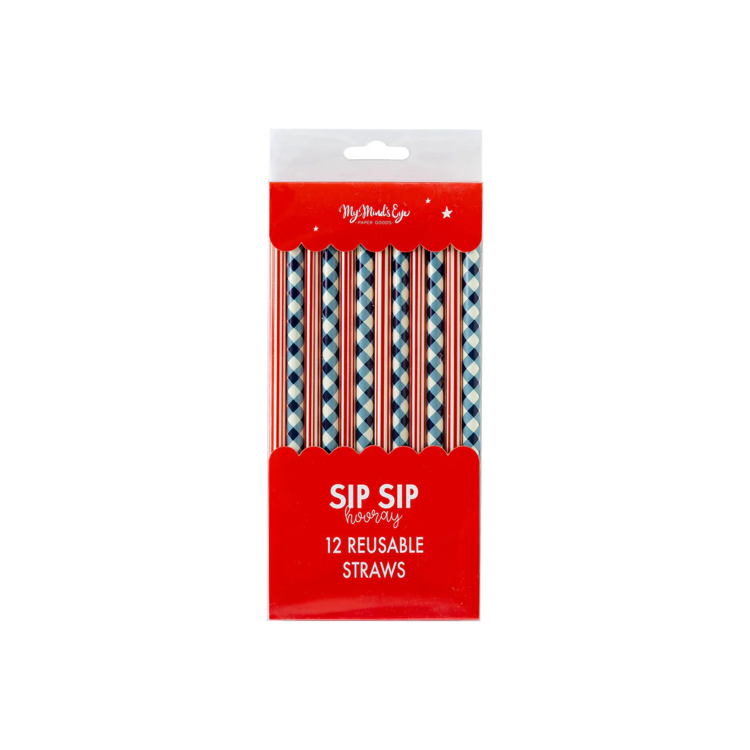 Plaid and Stripes Reusable Straws | My Mind's Eye