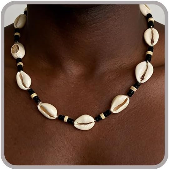 Puka Shell Necklace Men Beaded Beach Necklaces for Men Surfer Necklace Black Brown Wood Beaded Je... | Amazon (US)