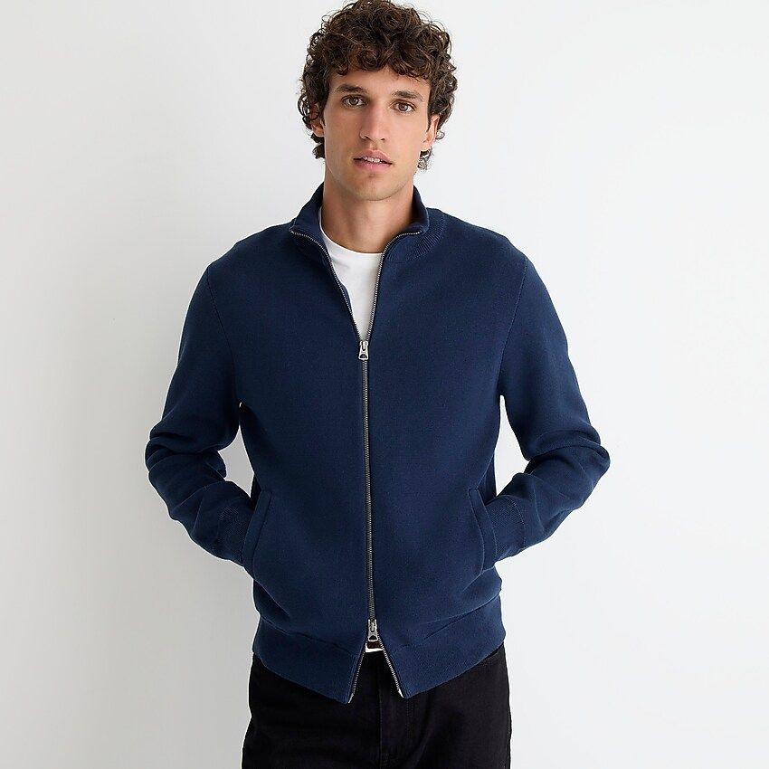 Cotton milano-stitch zip-neck ski sweater | J.Crew US