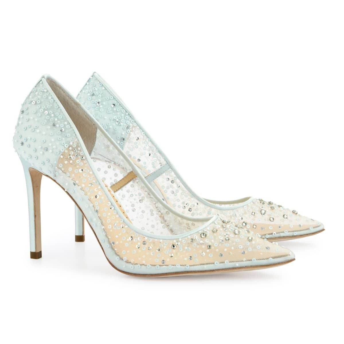 Something Blue Sequin Crystal Wedding/Evening Shoes | Bella Belle Shoes