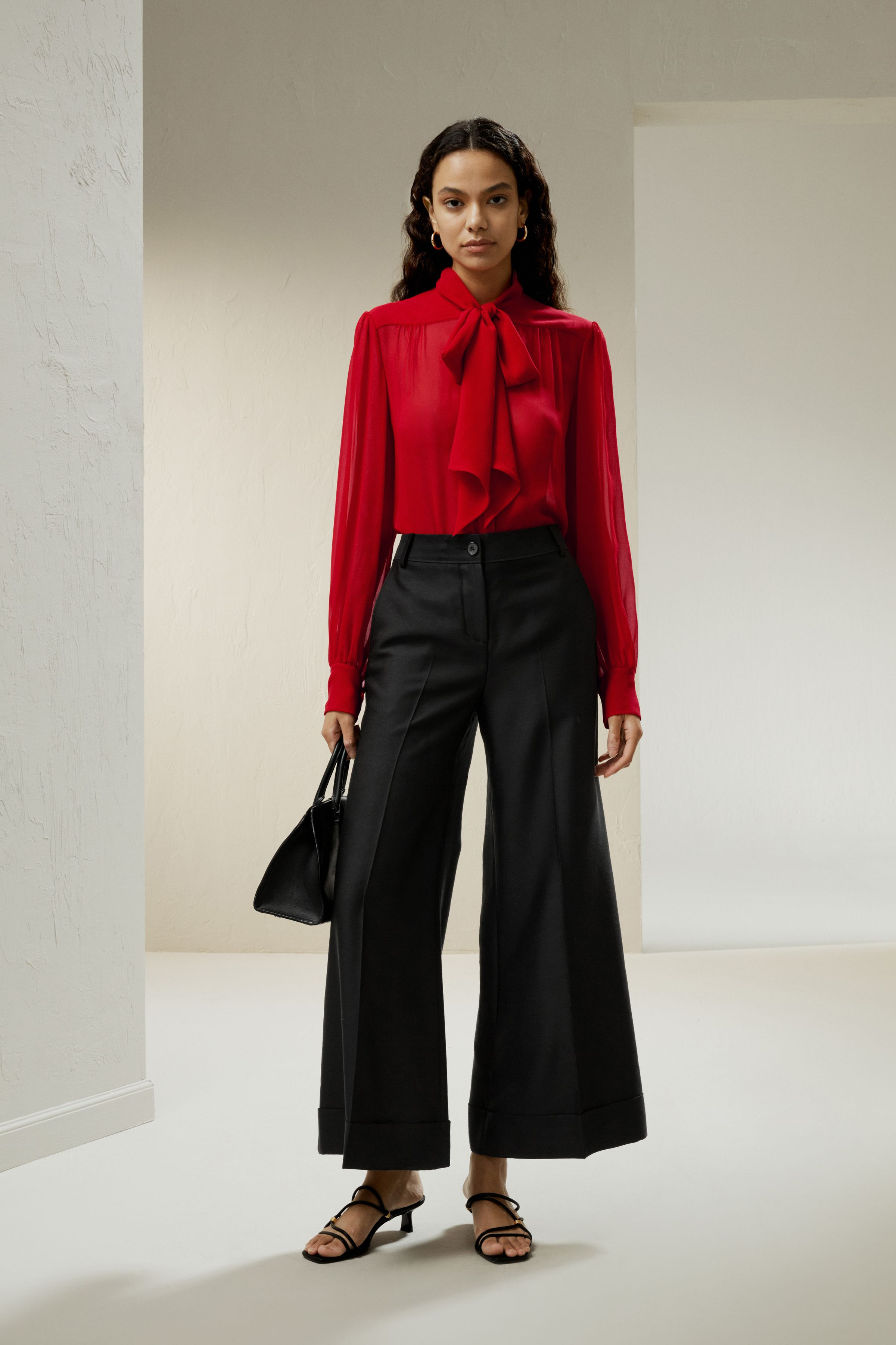 Bow Tie Silk Jasmine Blouse For Women | LilySilk